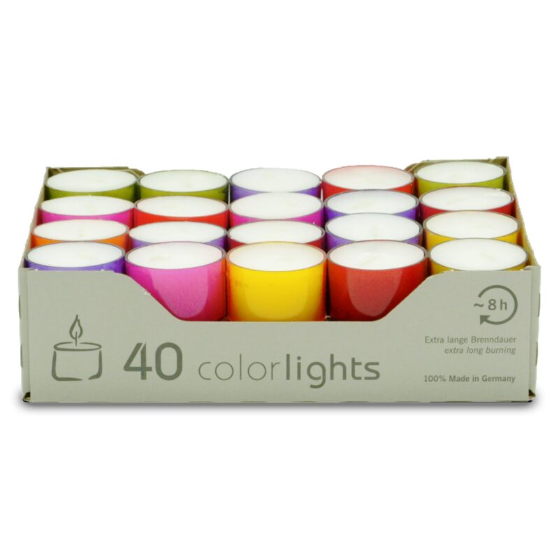 Teelichter von Farluce Colorlights Winterlights 40 Stueck